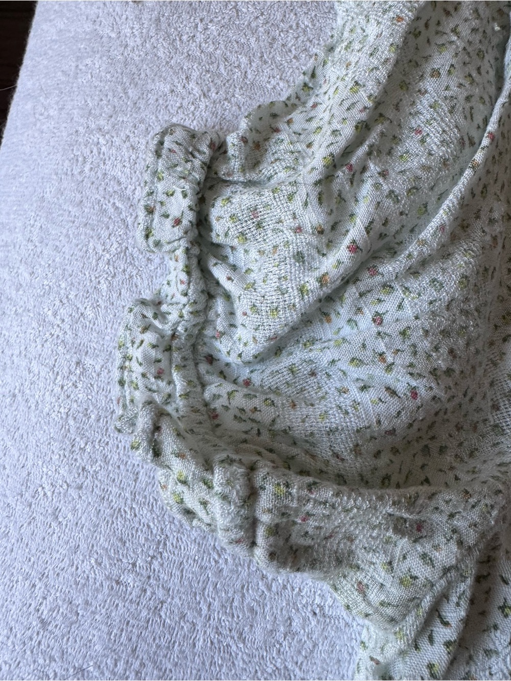 Lucky Brand Sage Green Floral Lace-Trim Button Front Blouse - Picture 8 of 13